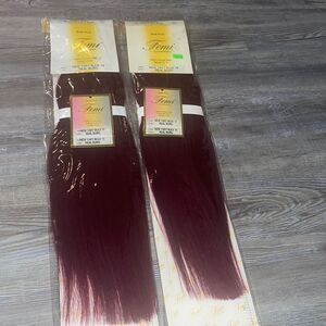 NWT 18” Premium Bulk 100% Human Hair Braiding hair lot of 2- color Burgundy